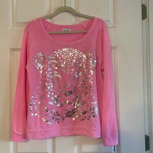 NWT Lauren Moshi pink skull leopard sweatshirt size small